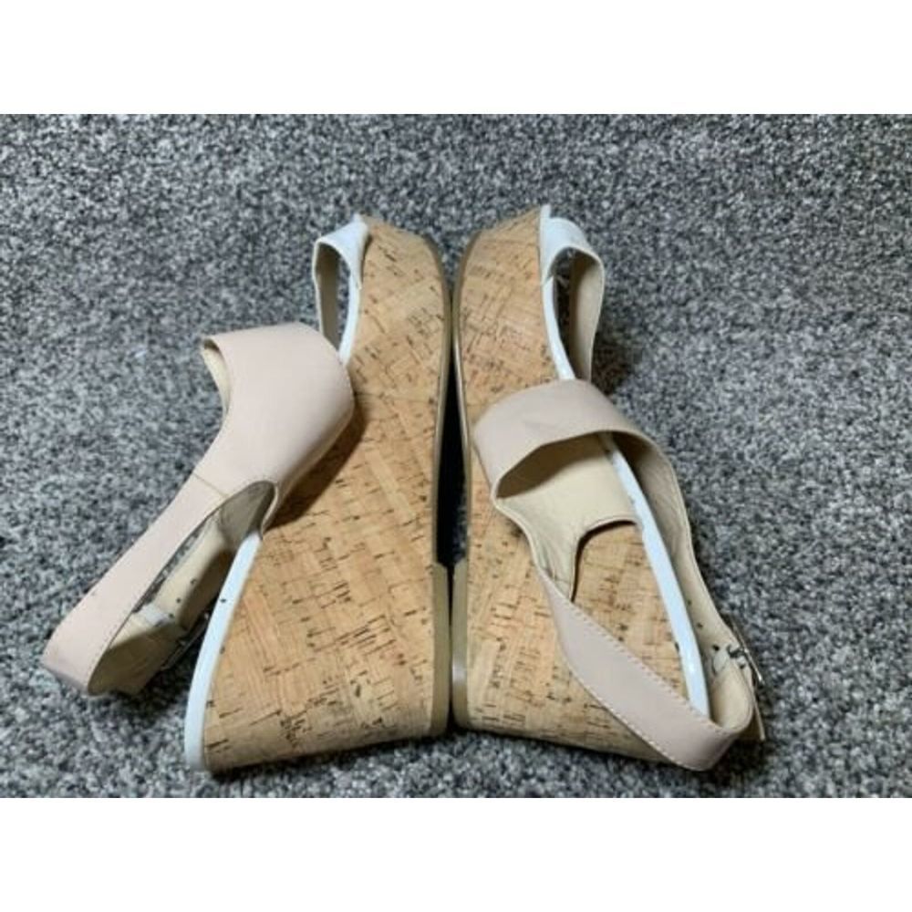 Calvin Klein Lorianne Women's White/ Beige Patent Wedge Sandals, Size:11 M - Picture 2 of 10